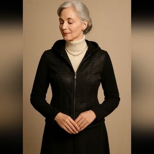 Leather‎ vintage hooded sweater M